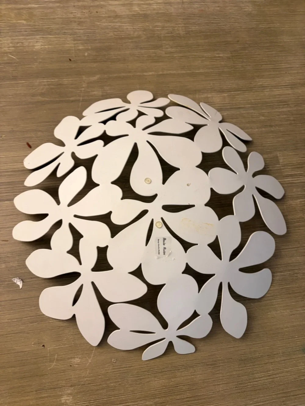 IKEA vintage white floral metal bowl by Monica Mulder